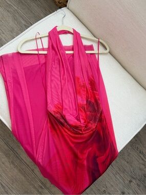 Zara Hot Pink and Red Ombre Dress